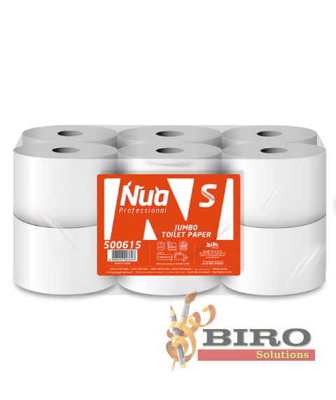 Hirtie igienica din Cellulosa premium Mini Jumbo, 2 pliuri, 100 m NUA Proffesional 1/12, 500615